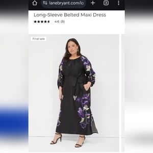 Lane Bryant, Black and Purple maxi Dress sz 14